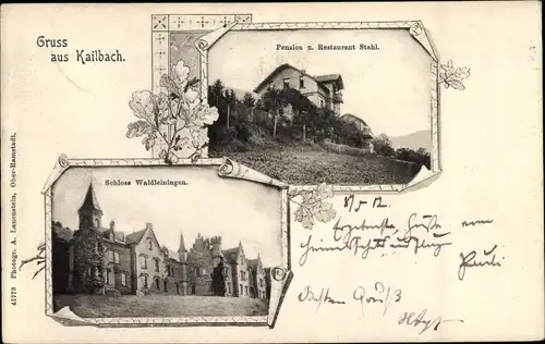Ak Kailbach im Odenwald Oberzent, Pension Stahl, Schloss Waldleiningen