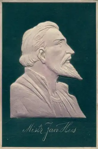 Relief Ak Theologe Jan Hus, Portrait