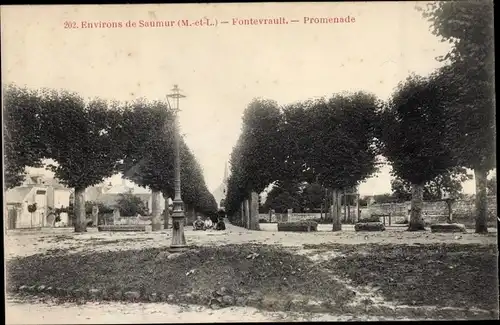 Ak Fontevrault Maine-et-Loire, Promenade