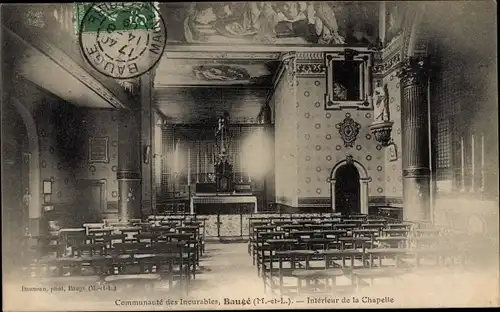 Ak Baugé Maine et Loire, Interieur de la Chapelle