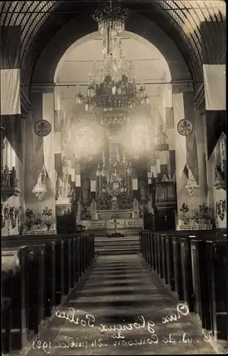 Ak Notre Dame de Courson Calvados, Interieur de l'Eglise
