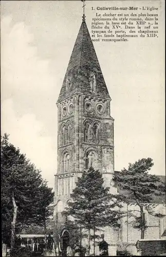 Ak Colleville sur Mer Calvados, L'Eglise