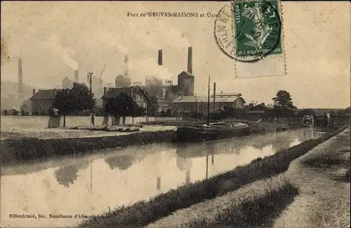 Ak Neuves Maisons Meurthe et Moselle, Port et Usine