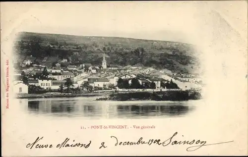 Ak Pont Saint Vincent Meurthe et Moselle, Vue generale