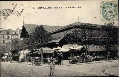 Ak Levallois Perret Hauts de Seine, Le Marche