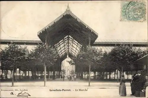 Ak Levallois Perret Hauts de Seine, Le Marche