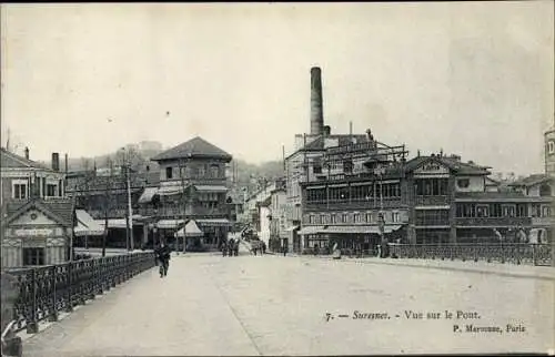 Ak Suresnes Hauts de Seine, Vue sur le Pont