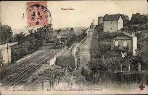 Ak Suresnes Hauts de Seine, La Rue, Eisenbahn