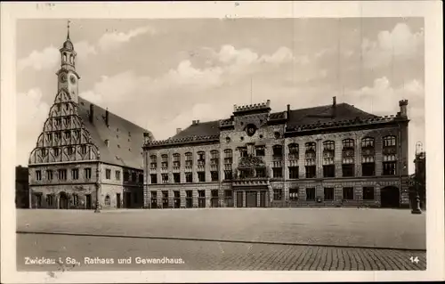 Ak Zwickau in Sachsen, Rathaus, Gewandhaus