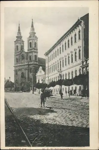 Ak Miskolc Miskolcz Mischkolz Ungarn, Straßenpartie