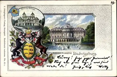 Wappen Litho Ludwigsburg, Schloss Monrepos, Favorite Schloss