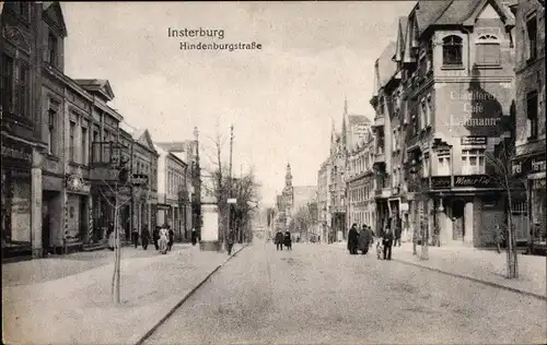 Ak Tschernjachowsk Insterburg Ostpreußen, Hindenburgstraße, Konditorei Café Lehmann