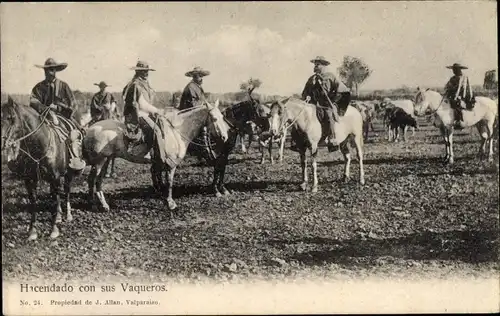 Ak Chile, Hacendado con sus Vaqueros, Rinderhirten