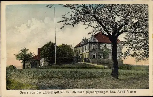 Ak Meißen an der Elbe, Hotel Poselspitze