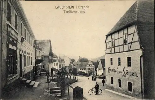 Ak Lauenstein Altenberg im Erzgebirge, Teplitzerstraße, Gasthof zum Löwen