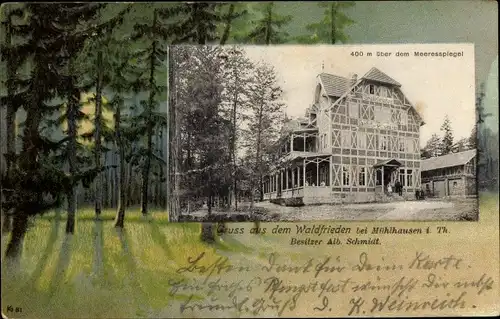 Passepartout Ak Waldfrieden bei Mühlhausen Rodeberg in Thüringen, Waldpension