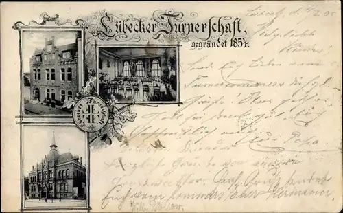 Ak Hansestadt Lübeck, Lübecker Turnerschaft, gegründet 1854