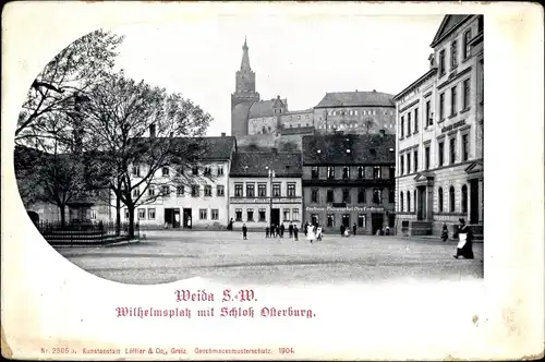 Ak Weida in Thüringen, Wilhelmsplatz, Schloss Osterburg