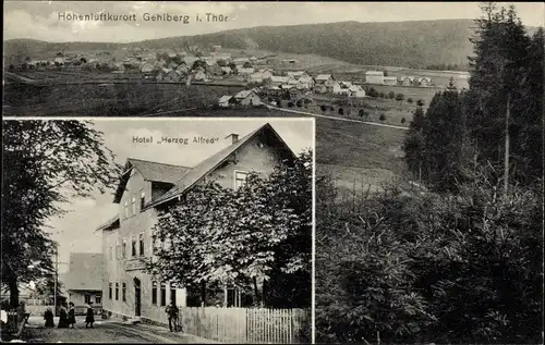 Ak Gehlberg Suhl in Thüringen, Gesamtansicht, Hotel Herzog Alfred