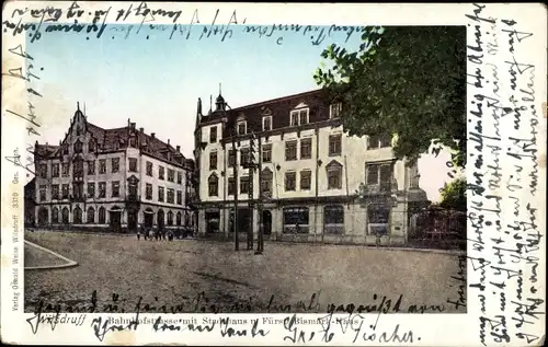 Leuchtfenster Ak Wilsdruff in Sachsen, Bahnhofstraße, Stadthaus, Fürst Bismarck Haus