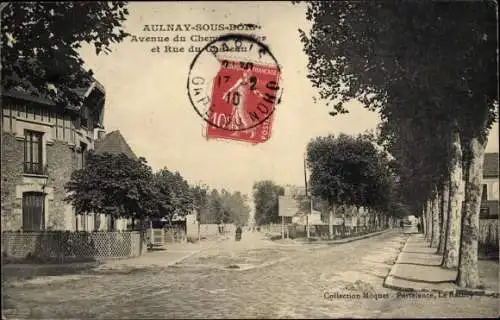 Ak Aulnay sous Bois Seine Saint Denis, Avenue du Chemin de Fer et Rue du Chateau