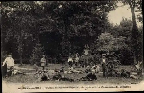 Ak Aulnay sous Bois Seine Saint Denis, Maison du Retraite Bigottini, Convalescents Militaires