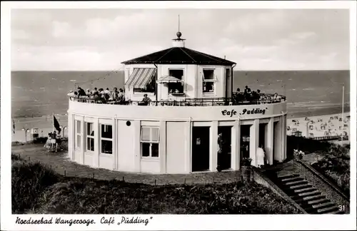 Ak Nordseebad Wangerooge in Ostfriesland, Café Pudding am Strand