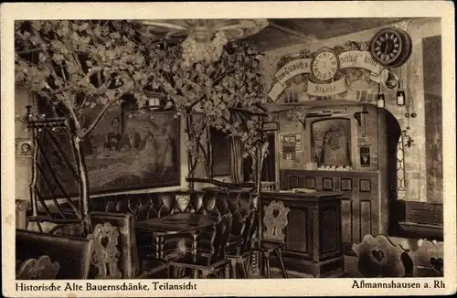 Ak Assmannshausen Rüdesheim am Rhein, Historische Alte Bauernschänke