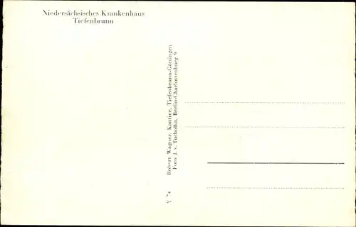 Ak Tiefenbrunn Rosdorf Niedersachsen, Krankenhaus, Tannenhaus