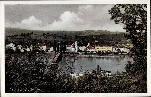 Ak Aschach an der Donau Oberösterreich, Totalansicht der Ortschaft