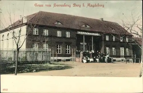Ak Burg bei Magdeburg, Gasthaus Herrenkrug