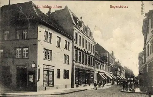 Ak Neuhaldensleben Haldensleben Börde, Hagenstraße, Geschäfte