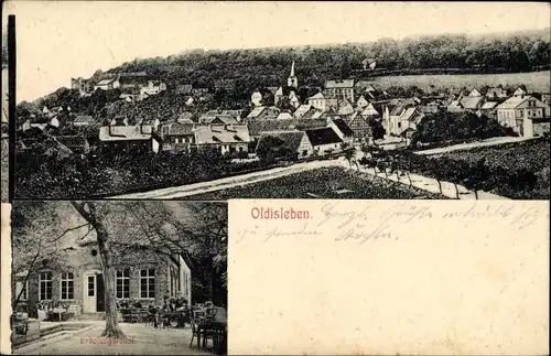 Ak Oldisleben am Kyffhäuser Thüringen, Blick auf den Ort, Erholungslokal