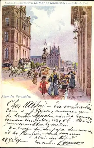 Künstler Litho Paris I, Place des Pyramides