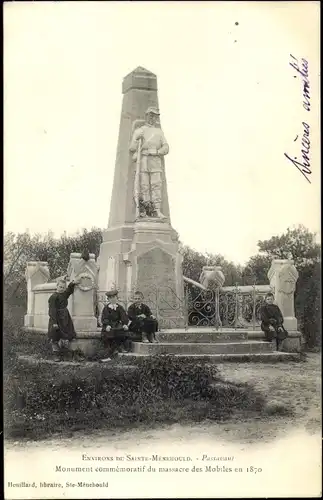 Ak Sainte Menehould Marne, Monument commemoratif du massacre des Mobiles en 1870