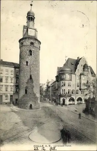 Ak Halle an der Saale, Leipziger Turm