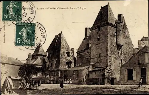 Ak Angers Maine et Loire, Ruines de l'ancien Chateau du Roi de Pologne