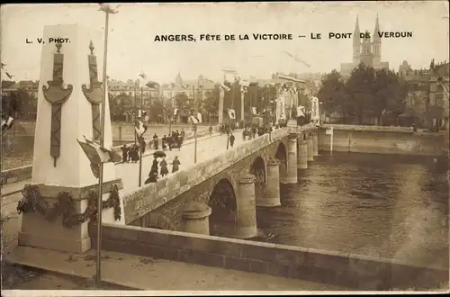 Ak Angers Maine et Loire, Le Pont du Verdun