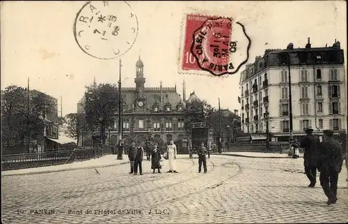 Ak Pantin Seine Saint Denis, Pont de l'Hotel de Ville