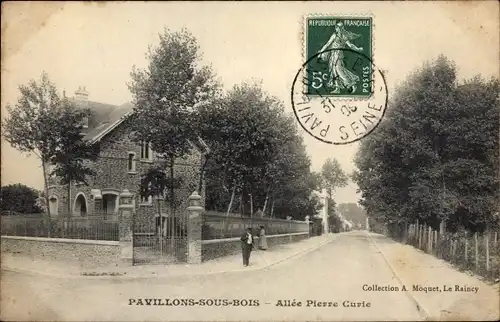 Ak Pavillons sous Bois Seine-Saint-Denis, Allee Pierre Curie