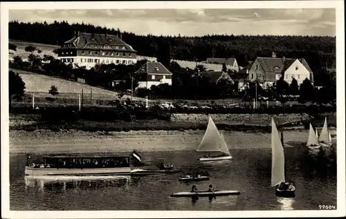 Ak Malter Dippoldiswalde im Osterzgebirge, Segelpartie, Gasthof Kurhaus Talsperre