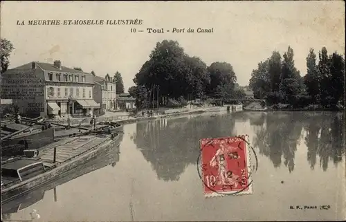 Ak Toul Meurthe et Moselle, Port du Canal