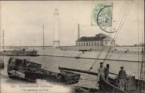 Ak Ouistreham Calvados, Vue generale du Port