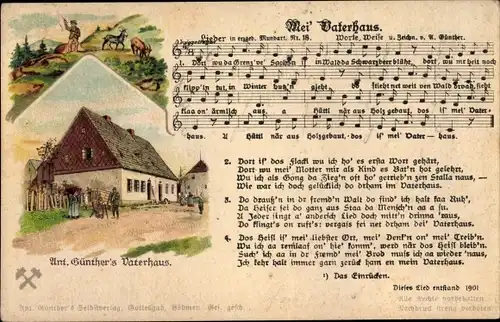 Lied Ak Günther, Anton, Mei Vaterhaus, Erzgebirgische Mundart Nr 18