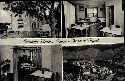 Ak Briedern an der Mosel, Gasthaus Pension Kaiser, Blick auf den Ort