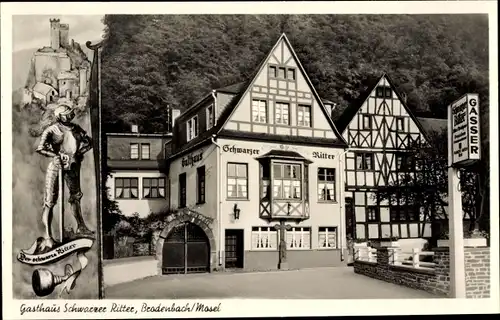 Ak Brodenbach an der Terrassenmosel, Gasthaus Schwarzer Ritter, Bes. J. Gasser, Zeichnung v. Ritter