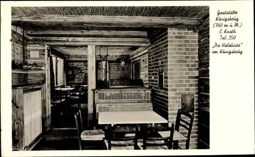 Ak Braunlage im Oberharz, Gaststätte Königskrug, Die Holzkiste, Innenansicht