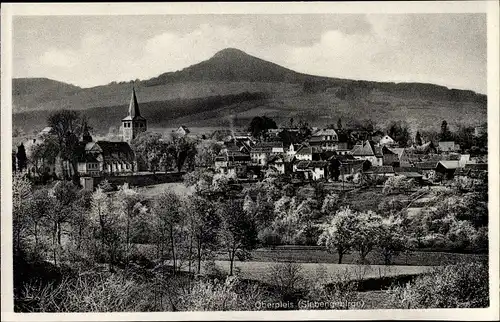 Ak Oberpleis Siebengebirge Königswinter am Rhein, Panorama vom Ort mit Kirche