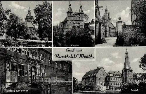 Ak Raesfeld Westfalen, Handwerkerburg, Burghof, Schloß, Kapelle