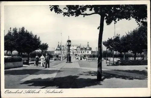 Ak Ostseebad Ahlbeck Heringsdorf auf Usedom, Seebrücke, Gaststätte